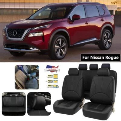 For Nissan Rogue 2008-2025 Car Seat Cover Full Set Leather 5-Seat Front Rear #29 Foto 1 de 4