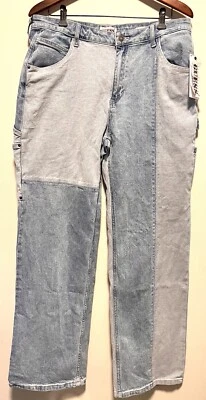 VINTAGE Y2K GUESS JEANS COLORBLOCK CARPENTER LIGHT PATCH BAGGY LATE 90s MEN’S 33 - Image 1 of 4