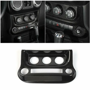 Air Conditioner Switch Panel Cover Trim For Jeep Wrangler JK 11-17 Carbon Fiber - Picture 1 of 8