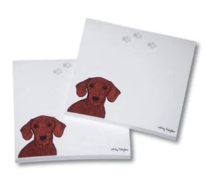 Dachshund Sticky Notes Notepad - Red - 100 Sheets - Picture 1 of 1