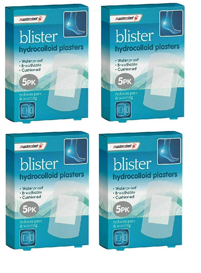 4X Masterplast Blister Plasters 5PK Hydrocolloid Waterproof Breathable Cushioned