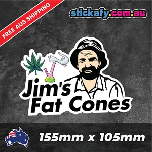Jims Fat Cones Sticker Funny Laptop Car Window Bumper 4x4 Decal ute - Picture 1 of 4