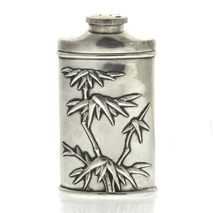 Dispensador de caja de talco en polvo de plata de exportación china Wang Hing circa 1900 - Imagen 1 de 4