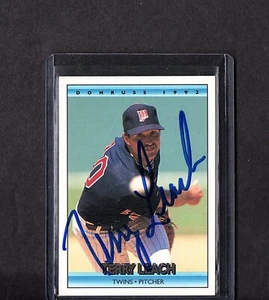 1992 DONRUSS VINTAGE KARTE SIGNIERT IP AUTO TERRY LEACH MINNESOTA TWINS TOP - Bild 1 von 2