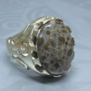 Anillo de plata de ley 925 para hombre sultán natural ágata aqeeq عقيق داودي يماني - Imagen 1 de 6
