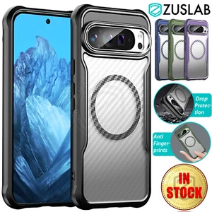 For Google Pixel 9 Pro XL 9a Case Magsafe Carbon Fiber Pattern Shockproof Cover - Picture 1 of 13