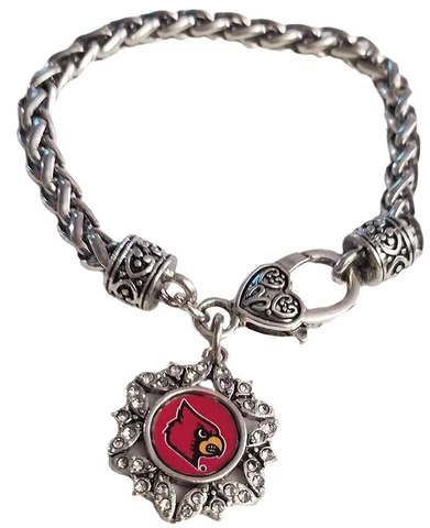 47573 Louisville Cardinals Rhinestone Starburst Snowflake Pendant Bracelet Cover