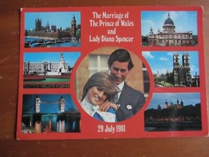 Hochzeit von Prinz von Wales & Lady Diana Spencer 29. Juli 1981 Postkarte UNBENUTZT - Bild 1 von 4