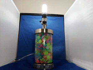 ELECTRIC DESK LAMP WITH USB PORT CHARGER  / GLOW IN THE DARK PEBBLES - Picture 1 of 8