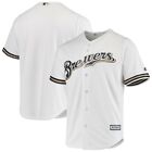 MILWAUKEE BREWERS MLB MAJESTIC OFFICIAL COOL BASE BUTTON FRONT ADULT JERSEY NWT