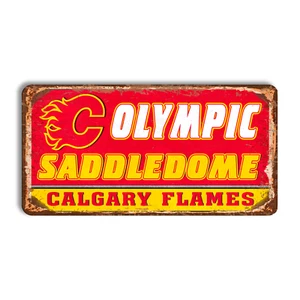 Metal sign Calgary Flames vintage Calgary Flames home stadium Flames stadium - Picture 1 of 5