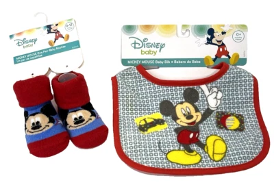 Disney Bebé Mickey Mouse Babero y Botines Bebé Set 0-12m NUEVO Foto 1 de 4