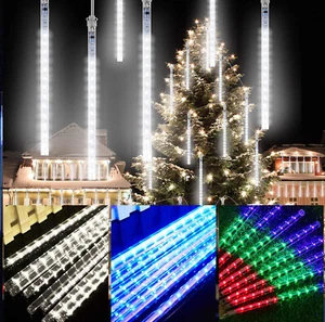 288 LED Solar Meteor Shower Lights String Shooting Stars Christmas Tree Party - Picture 1 of 60