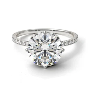 4 Ct White Treated Diamond Ring In 925 Sterling Silver Luster VVS1 Certified ! - Picture 1 of 6