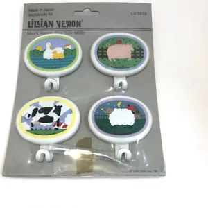 Lillian Vernon Vintage 1983 Farm animals Country Grandmacore metal Hooks Sealed - Picture 1 of 8