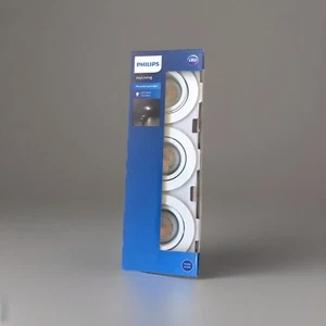 3x Philips myLiving Spot Light Gu10 Einbaustrahler Rund Grau 4,6W 355lm Ø90mm - Bild 1 von 5
