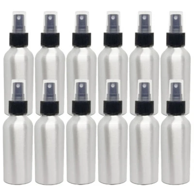 4 fl oz Aluminum Bottle w/ Black Spray Cap FREE SHIPPING - GreenHealth