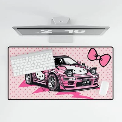 Hello Kitty Pink Cute Gaming Mousepad, Desk Accessories, Gift for Car Lovers - Image 1 of 2