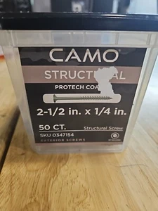 CAMO STRUKTURAL Protech beschichtete SCHRAUBE 2-1/2"" x 1/4"" 50 Schrauben plus BIT - Bild 1 von 8