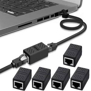 5 PCS RJ45 Inline Coupler Cat7 Cat6 Cat5e Ethernet LAN Network Cable Adapter - Picture 1 of 10