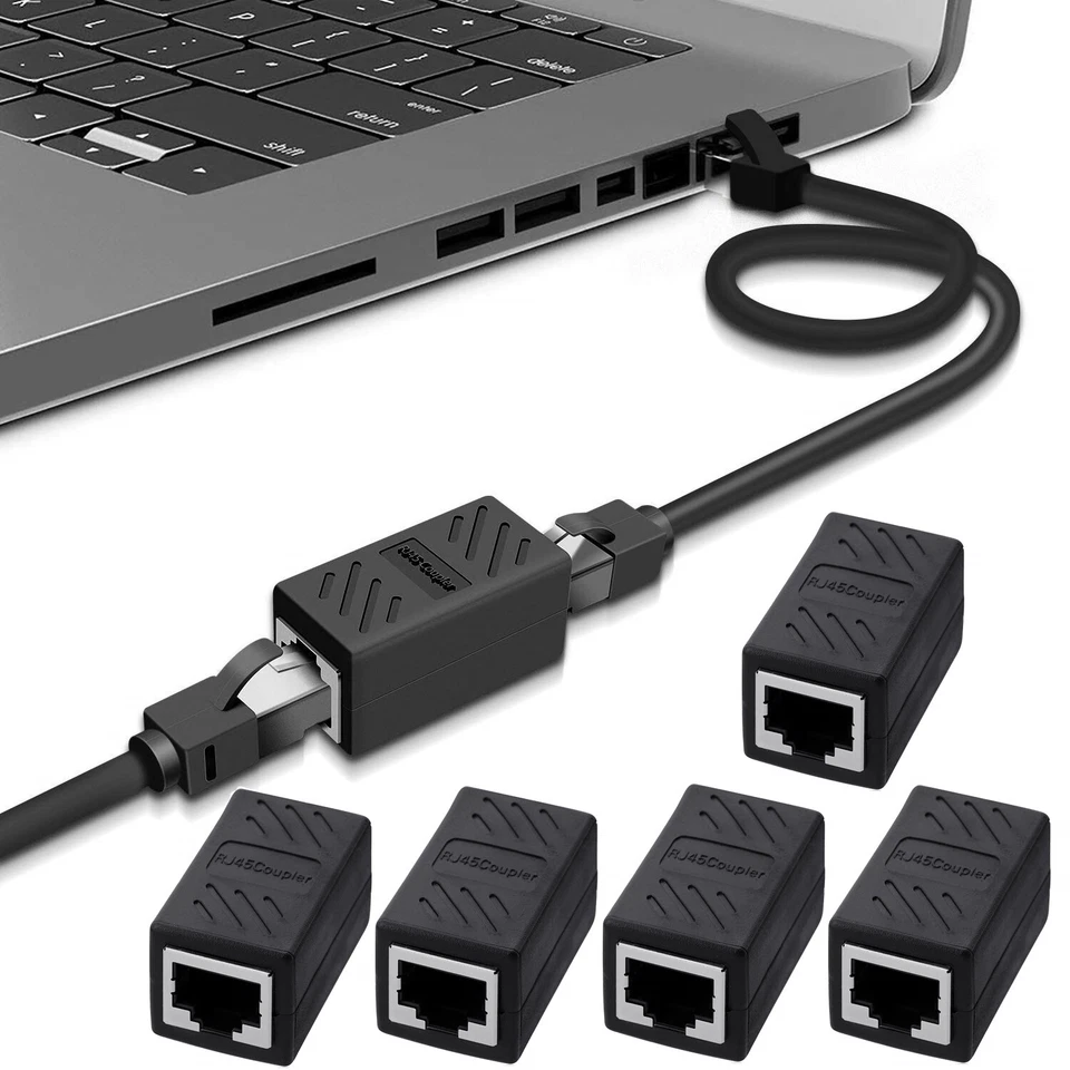 5 PCS RJ45 Inline Coupler Cat7 Cat6 Cat5e Ethernet LAN Network Cable Adapter - Image 1 of 4