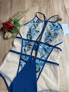 Durchsichtiger sexy Body Teddy (brandneu mit Etikett £ 18) Valentinstag Größe 10 Dosen Geschenkverpackung LETZTE - Bild 1 von 3