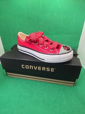 *NUEVO* Niños Preescolares CONVERSE ALL STAR OX (PS) ROJO (3J236), TALLA 11 Personalizado  Foto 1 de 4