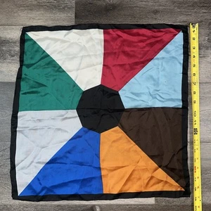 Damenschal 18” X 18” Japan 100 % Seide kräftig geometrisch 1970’s - Bild 1 von 8