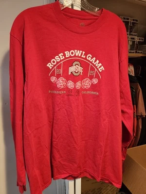 Usada en Excelente Condición Camisa Roja Ohio State Buckeyes 2025 Rose Bowl Manga Larga XL Foto 1 de 4