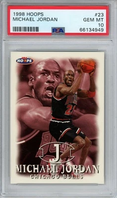 1998 Hoops Michael Jordan #23 PSA 10 GEM MINT Chicago Bulls MVP HOF MJ - Image 1 of 2