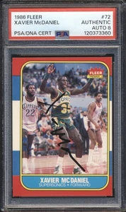 1986 Fleer AUTOGRAPH Xavier McDaniel RC #72 PSA Auth PSA/DNA Auto 8 Signed X-MAN - Picture 1 of 2