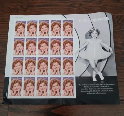 Shirley Temple Forever Stamps Sheet 2018 Legends Of Hollywood Never Hinged - Image 1 of 4