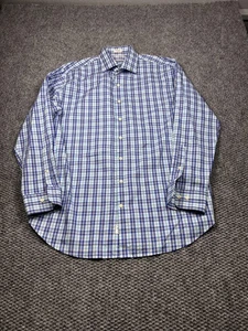 Peter Millar Shirt Mens XL Blue Plaid Button Down Long Sleeve Cotton Casual - Picture 1 of 7