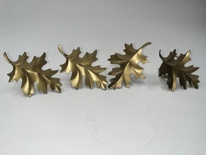 Vintage Messing Eichenblatt Servietten Ring Halter Herbst Herbst Deko 4er Set MCM Gold - Bild 1 von 3