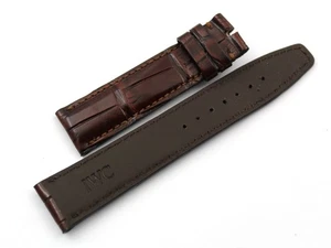IWC Portoghese Cinturino Vero Alligatore Marrone 20/18mm Ricambi Promozione - Picture 1 of 5