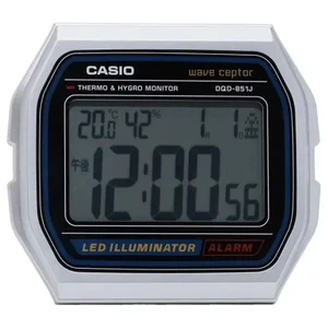 CASIO DQD-851J-8JF Clock electric wave alarm A158WA Motif silver NEW From JAPAN - Picture 1 of 5