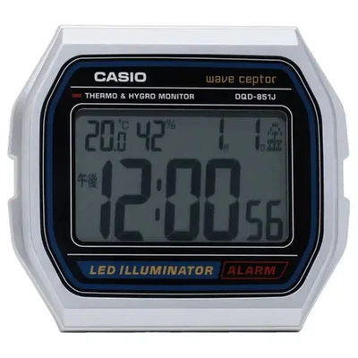CASIO DQD-851J-8JF Clock electric wave alarm A158WA Motif silver NEW From JAPAN - Image 1 of 4