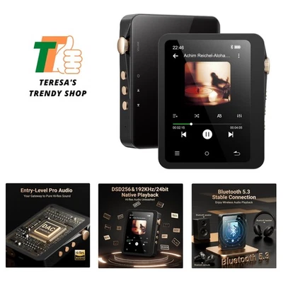 Reproductor de MP3 HiFi 128 GB con Bluetooth 5.3 - Alta Resolución DSD Sin Pérdidas Portátil Música... Foto 1 de 4