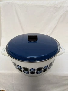 Austria Email  MCM   Enamel Dutch Oven Stock Retro 1970's Peacock Blue Green - Picture 1 of 9