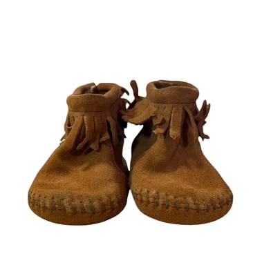 Mocasines Infantiles Minnetonka 1182 Ajuste Ajustable Clásico Flecos Gamuza Talla 3 Foto 1 de 4