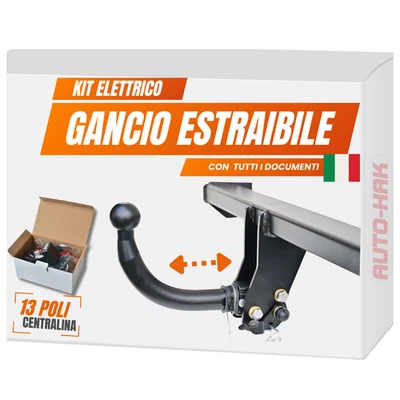 Gancio traino estraibile orizz. per VOLKSWAGEN GOLF VII 7 berl. 09.2012/10.2016  - Immagine 1 di 4