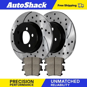 Rear Drilled Slotted Brake Rotors Premium Ceramic Pads for Dodge Charger - Picture 1 of 3