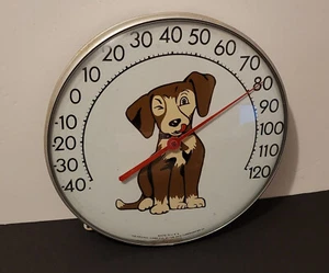 Vintage Original Ohio Jumbo Dial Thermometer Winking Dog 12" - Picture 1 of 10