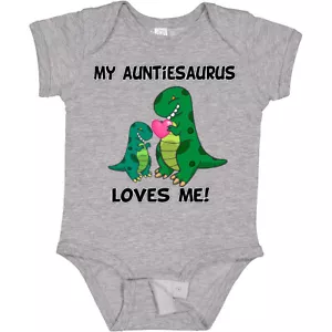 Inktastic My Auntiesaurus Loves Me Baby Bodysuit Dinosaur Cute Aunt One-piece - Picture 1 of 8