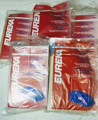 5 X EUREKA 58624 Vacuum Bags 3 Pack- 15 Total Bags FIts 6975 & 6990 NEW Genuine - Image 1 of 4