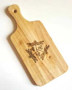 Dragonfly Cutting Board With Handle 13" x 5 1/2" x 3/4" Handmade Cutting Board - Picture 1 of 5