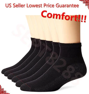 3,6,12 Paar massive Sportsocken für Herren Baumwolle 9-11 10-13 schwarz SET USA - Bild 1 von 4