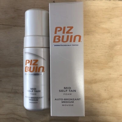 PLZ BURN Piz Buin Mid self tan foam Auto Bronzant Medium mousse 125ml
