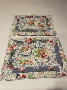 Pine Cone Hill 2 Luxury Bedding standard Shams quilted cotton Shabby Chic Roses - Picture 1 of 8