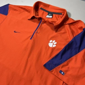 Clemson Tigers Mens XL Nike Dri Fit Short Sleeve Polo Shirt Golf Orange - Picture 1 of 8